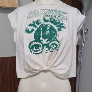 Micas Xl Girld White Graphic Crop Top